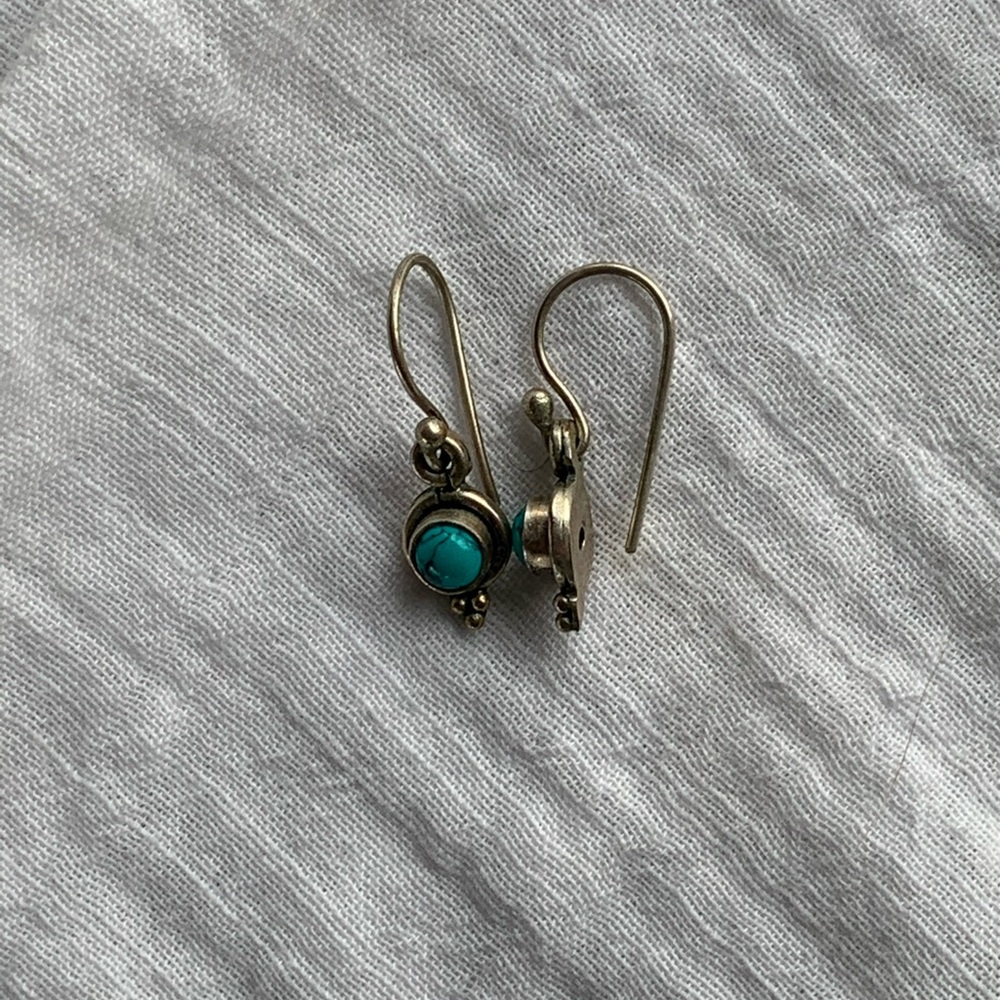 Silver turquoise earrings